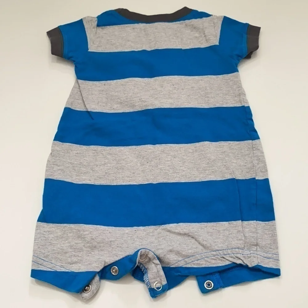 Two bodysuits 3-6M grey & blue Baby